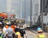La fábrica de baterías afectada por el incendio en Hwaseong.