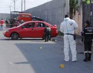 Imagen de un sicariato a un conductor de carro en Durán, Guayas, el 19 de septiembre.