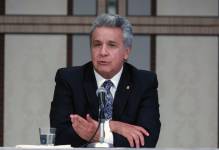 Lenín Moreno durante un evento en Japón en 2018, cuando era Presidente de la República.