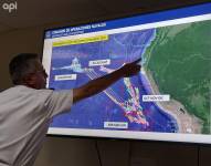 John Merlo, comandante de Operaciones Navales, informó sobre el acercamiento de la flota pesquera extranjera al límite de la Zona Económica Exclusiva de Galápagos.
