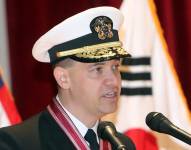 Fotografía de archivo del almirante Brad Cooper, comandante del Comando Central de Estados Unidos