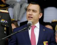 Imagen de Daniel Noboa, presidente de Ecuador, durante la conmemoración de los 88 de profesionalización de la Policía Nacional.