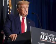 El expresidente de Estados Unidos Donald Trump habla durante la cumbre del centro de pensamiento conservador America First Policy Institute en Washington (EE.UU.), este 26 de julio de 2022.