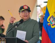Fotografía de archivo cedida por la Presidencia de Colombia que muestra al mandatario Gustavo Petro, durante un acto en Pasto (Colombia).