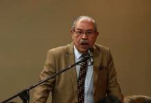 Expresidente de Aucas, Ramiro Montenegro, en rueda de prensa