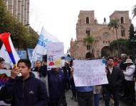 Marcha en Cuenca contra el proyecto minero Loma Larga en Quimsacocha