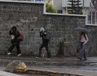 Imagen de archivo de lluvias en Quito, en septiembre de 2024.