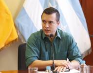 Imagen de Daniel Noboa, presidente de Ecuador, en una reunión en el Palacio de Carondelet.