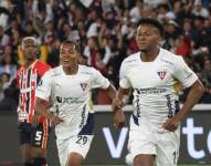 Bryan Ramírez y Michael Estrada, autores de los goles de la victoria de Liga de Quito ante Sao Paulo.