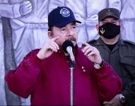 Daniel Ortegaen un acto en homenaje al 88 aniversario de la muerte del General Augusto C. Sandino en Managua