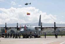 El avión Hércules C-130 de la FAE cuando fue entregado, el 25 de marzo de 2024.