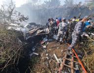 Lugar del centro de Nepal en el que se ha estrellado un avion de Yeti Airlines con más de setenta pasajeros y al menos una veintena de muertos EFE/EPA/BIJAYA NEUPANE