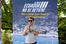 Daniel Noboa en un evento gubernamental el 18 de junio en Portoviejo.