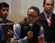 Imagen de Christian Zurita en una rueda de prensa realizada en Guayaquil, el 16 de agosto de 2023.