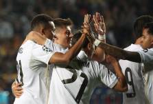 Jugadores del Real Madrid celebró la goleada.