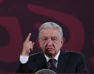 El presidente de México, Andrés Manuel López Obrador, habla este martes durante una rueda de prensa.