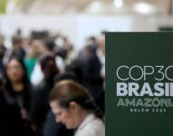 Vista del logo de la COP30 en Brasil