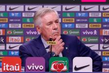 El entrenador de la selección de Brasil, Carlo Ancelotti, en rueda de prensa