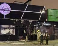 Imagen de la discoteca destruida, en el norte de Guayaquil.