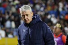 El entrenador de Liga de Quito, Tiago Nunes, en el partido ante Universidad Católica por la final de la Copa Ecuador