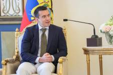 El presidente Daniel Noboa durante su visita a Emiratos Árabes Unidos.