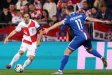 El capitán de Croacia, Luka Modrić, en el partido ante Islas Feroe por las Eliminatorias UEFA