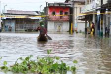 Imagen de archivo de una zona inundada en Salitre, Guayas.