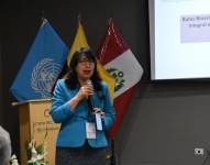 Solanda Goyes participó en el II Encuentro Binacional entre Ecuador y Perú, en 2022.