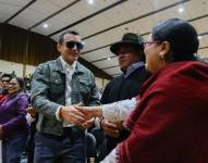 El presidente Daniel Noboa durante un evento en Ambato.