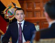 Imagen del presidente Daniel Noboa, en una entrevista realizada el 4 de septiembre de 2025.