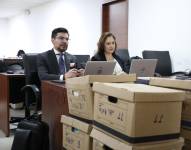 Imagen del fiscal César Alarcón en el Complejo Judicial Norte de Quito.