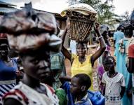 Foto de mercado en un campo de refugiados de Etiopía.