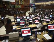 Fotografía de archivo de los votos negativos de la Revolución Ciudadana.