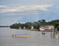 Vista del puerto fluvial de ingreso al Bloque 43-ITT, el 20 de junio de 2023, en el Parque Nacional Yasuní.