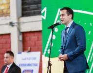 El presidente Daniel Noboa durante un evento en Quito el 1 de septiembre.