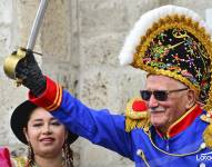 El capitán en la Mama Negra de Latacunga
