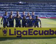 Jugadores de Emelec previo al partido de Deportivo Cuenca por la LigaPro