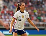 Alex Morgan en un partido con Estados Unidos