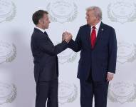 El saludo entre el presidente de EE. UU. Donald Trump y el presidente de Francia Emmanuel Macron