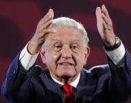 El presidente de México, Andrés Manuel López Obrador, habla durante una rueda de prensa.