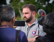 El hijo menor del presidente de Brasil durante una entrevista.