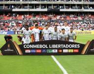 Jugadores de Liga de Quito previo al partido contra Flamengo por la Copa Libertadores