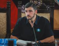 Imagen de Aquiles Álvarez, alcalde de Guayaquil, en una sesión del Concejo Municipal.