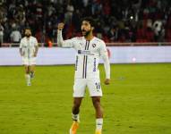 El delantero de Liga de Quito, Jeison Medina, en el partido ante Emelec por la semifinal de la Copa Ecuador