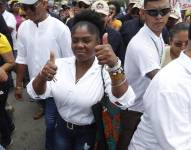 La vicepresidenta de Colombia, Francia Márquez, en una marcha por el Día del Trabajo.