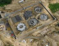 Toma aérea de la construcción de la cárcel del Encuentro.