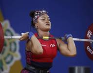 Neisi Dajomes durante su competencia dentro de los Juegos Panamericanos.
