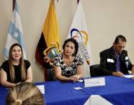 Fabiola Gallardo, presidenta de la Corte Provincial de Justicia del Guayas, y María Josefa Coronel, directora del Consejo de la Judicatura en Guayas.