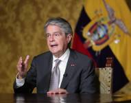 El presidente de Ecuador durante su discurso hacia los ecuatorianos.