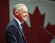El primer ministro de Canadá y líder del Partido Liberal, Mark Carney, habla a sus partidarios en una fiesta de victoria en Ottawa, Ontario, el 29 de abril de 2025.